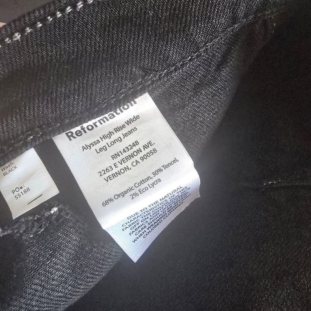 Reformation Alyssa High Rise Wide Leg Long Jeans, Size 32 - Picture 11 of 13